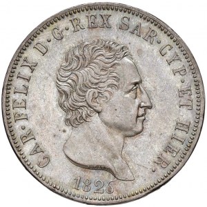 Charles Felix (1821-1831) 5 Lire 1826 T - Nomisma 565 AG...