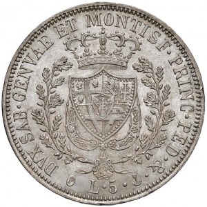 Carlo Felice (1821-1831) 5 Lire 1826 T - Nomisma 565 AG...