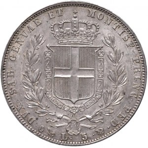 Charles Albert (1831-1849) 5 Lire 1847 G - Nomisma 700 A...