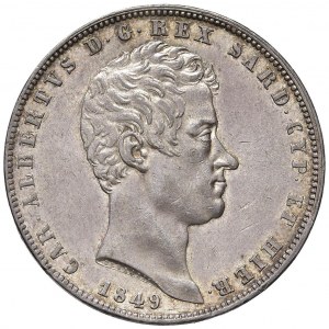 Charles Albert (1831-1849) 5 Lire 1849 G - Nomisma 704 A...