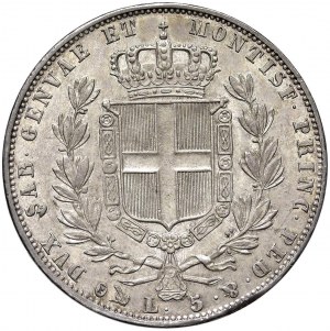Charles Albert (1831-1849) 5 Lire 1849 G - Nomisma 704 A...