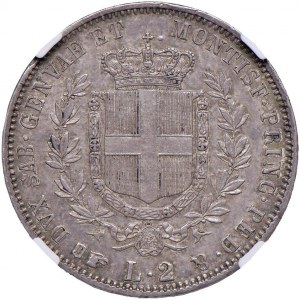Victor Emmanuel II (1849-1861) 2 Lire 1850 T - Nomism...