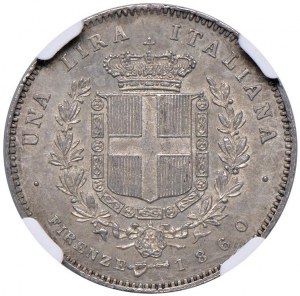 Victor Emmanuel II elected king (1859-1861) Lira 1860 F ...