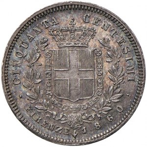Victor Emmanuel II elected king (1859-1861) 50 cents...