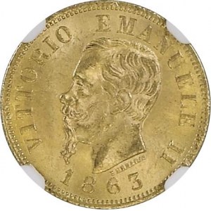 Victor Emmanuel II (1861-1878) 10 Lire 1863 T - Nom...