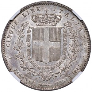 Victor Emmanuel II (1861-1878) 5 Lire 1861 F - Nomism...