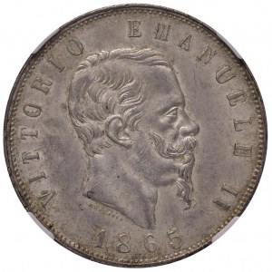 Victor Emmanuel II (1861-1878) 5 Lire 1865 N - Nomism...