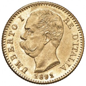 Umberto I (1878-1900) 20 Lire 1891 - Nomisma 989 AU Ent...