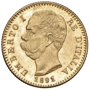 Umberto I (1878-1900) 20 Lire 1891 - Nomisma 989 AU Ent...