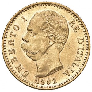 Umberto I (1878-1900) 20 Lire 1891 - Nomisma 989 AU Dat...
