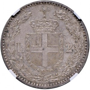 Umberto I (1878-1900) 2 Lire 1884 - Nomisma 997 AG In s...