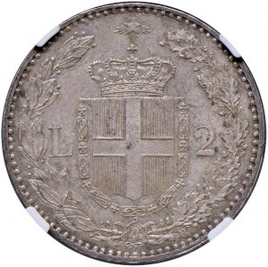 Umberto I (1878-1900) 2 Lire 1884 - Nomisma 997 AG En s...