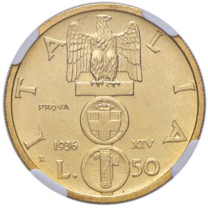 Vittorio Emanuele III (1900-1946) 50 Lire 1936 A. XIV P...
