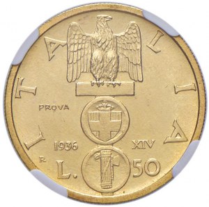 Vittorio Emanuele III (1900-1946) 50 Lire 1936 A. XIV P...