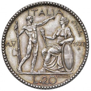 Vittorio Emanuele III (1900-1946) 20 Lire 1927 A. V Pro...