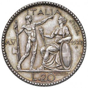 Vittorio Emanuele III (1900-1946) 20 Lire 1927 A. V Pro...