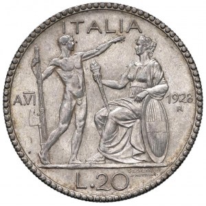 Victor Emmanuel III (1900-1946) 20 Lire 1928 A. VI - ...