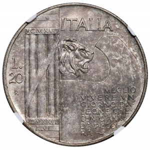 Vittorio Emanuele III (1900-1946) 20 Lire 1928 Elmetto ...