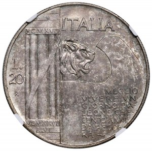 Victor Emmanuel III (1900-1946) 20 Lire 1928 Helmet ...