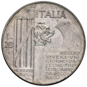 Victor Emmanuel III (1900-1946) 20 Lire 1928 Hełm ...