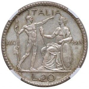 Vittorio Emanuele III (1900-1946) 20 Lire 1933 A. XI - ...