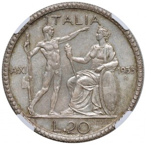 Vittorio Emanuele III (1900-1946) 20 Lire 1933 A. XI - ...