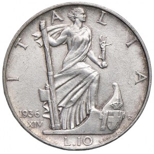 Vittorio Emanuele III (1900-1946) 10 Lire 1936 - Nomism...