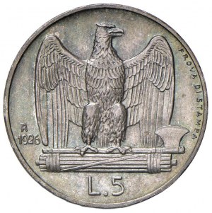 Vittorio Emanuele III (1900-1946) 5 Lire 1926 Prova di ...