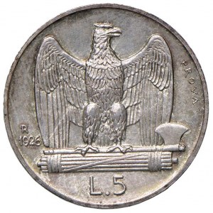 Vittorio Emanuele III (1900-1946) 5 Lire 1926 Prova - L...