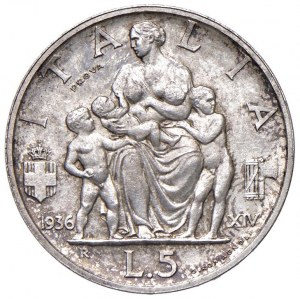 Vittorio Emanuele III (1900-1946) 5 Lire 1936 Prova - N...