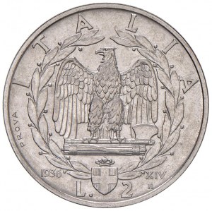 Vittorio Emanuele III (1900-1946) 2 Lire 1936 XIV Prova...