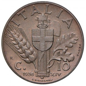Vittorio Emanuele III (1900-1946) 10 Centesimi 1936 Imp...