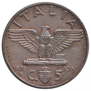 Vittorio Emanuele III (1900-1943) 5 Centesimi 1936 Prov...