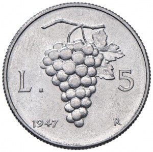 ITALIAN REPUBLIC (1946-) 5 Lire 1947 - Gig. 278 EN R...