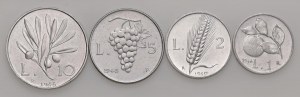 ITALIAN REPUBLIC (1946-) 10, 5 and Lira 1948 and 2 Lire 1849 - ...