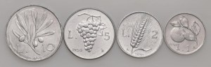 ITALIAN REPUBLIC (1946-) 10, 5, 2 and one Lira 1950 - ...