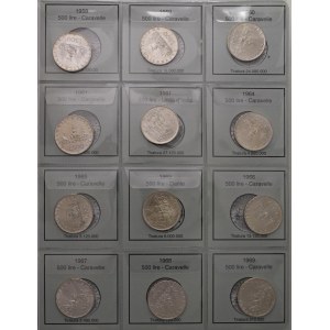 Raccolta delle 500 lire ed altri valori coniati in arge...