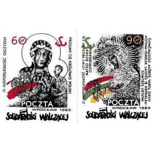 Zestaw dwóch znaczków Solidarności Walczącej