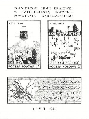 Set of three stamps: SOLDIERS OF THE NATIONAL ARMY.