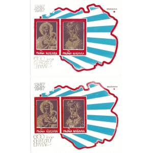 Cztery znaczki Poczty Podziemnej; 600-lecie Chrztu Litwy, 1387-1987