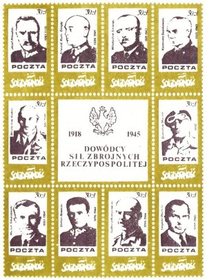 A set of ten stamps: the Solidarity Post Office