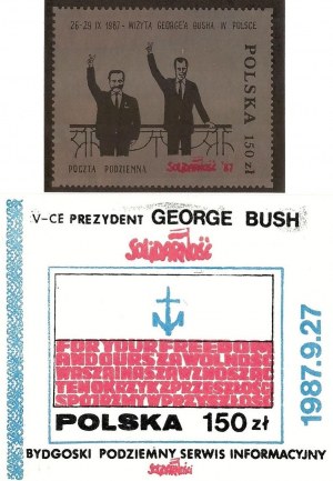Set of two stamps of the Solidarity Post Office
