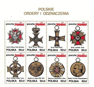 Stamp set: Polish orders and decorations, Solidarity