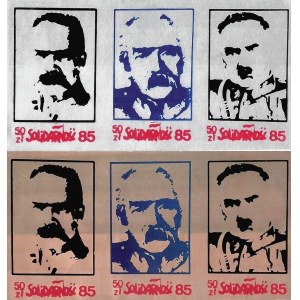 Zestaw sześciu znaczków: Józef Piłsudski 5.12.1867 - 12.05.1935