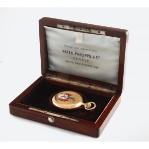 MANUFACTURE D’HORLOGERIE PATEK, PHILIPPE & Co, Zegarek kieszonkowy z herbem Jeleniej Góry, w etui firmowym, z certyfikatem