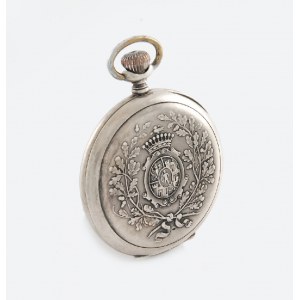 Firma SILVANA, Zegarek kieszonkowy, z herbem śląskiej familii hrabiowskiej BALLESTREM