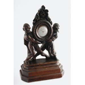Zegarmistrz G. MASTERMAN & Co (1767-1812), Zegarek kieszonkowy, męski, w futerale, z łańcuszkiem ze stojakiem z rzeźbionymi postaciami