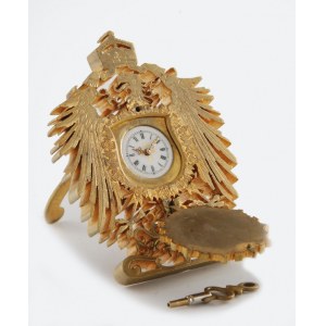 Zegarek ażurowy, w kształcie godła pruskiego, z kluczykiem