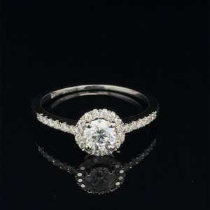 BAGUE EN OR BLANC 14K 1,88 GR AVEC DIAMANTS - RNG30205