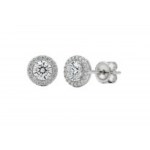 1.25 CT GOLD DIAMOND EARRINGS - 307 HALO ROUND